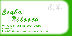 csaba milosev business card